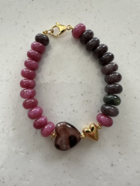 armband Leya roze/bruin