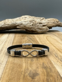 leren armband grey infinity