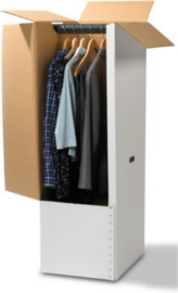 3 stuks Verhuisdoos voor Kleding - Garderobebox - Kledingdoos - Garderobedoos - Inclusief roede