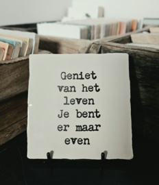 QUOTE TEGELTJE GENIET VAN HET LEVEN