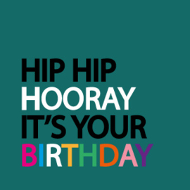 PARELMOER KAARTJE HIP HIP HOORAY