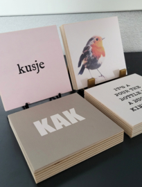 HOUTEN TEGELTJE MET EIGEN TEKST/QUOTE