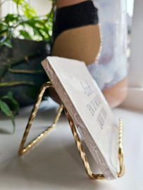 Bisoutjes Tegelhouder goud 75 mm gedraaid metaal