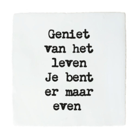 QUOTE TEGELTJE GENIET VAN HET LEVEN