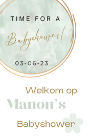 Poster babyshower groen
