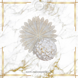 Deco schaal Bloem wit/goud