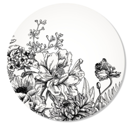 Muurcirkel Drawn Flower M