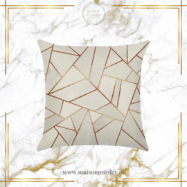 Kussenhoes White/Gold Square