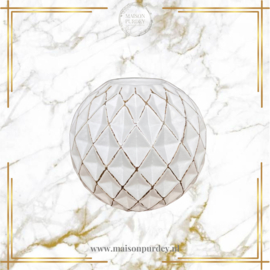 Waxinelichthouder White/Gold Ø11 x 10