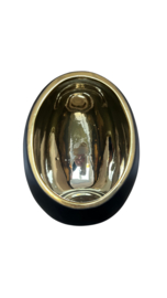Waxinelichthouder Egg Black&Gold L