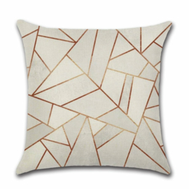 Kussenhoes White/Gold Square