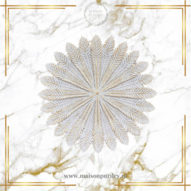 Deco schaal Bloem wit/goud