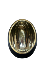 Waxinelichthouder Egg Black&Gold S