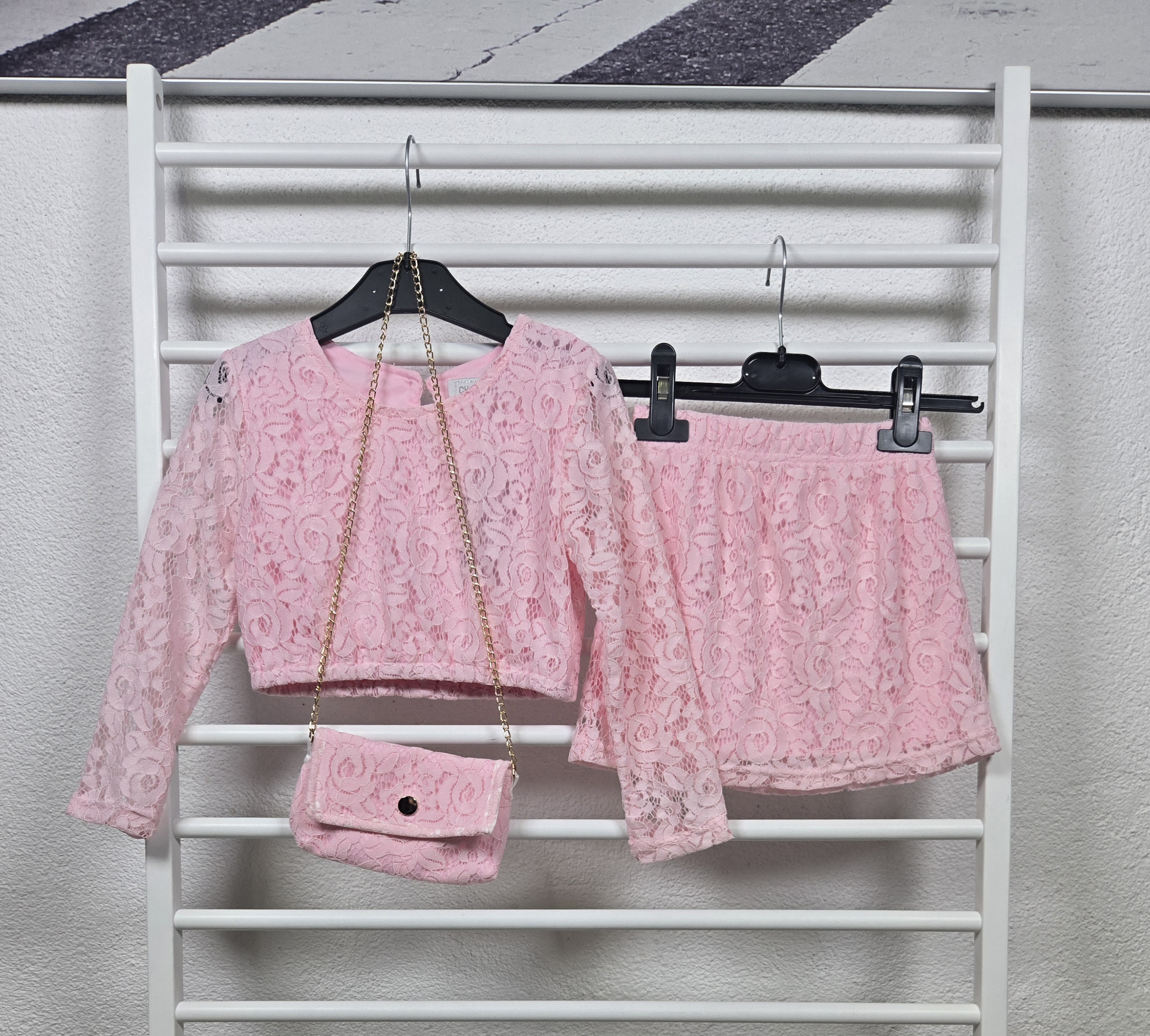 Lace set roze