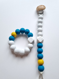Bijtring blauw & spikkel