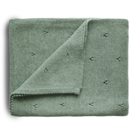 Mushie BLANKET pointelle sage melange