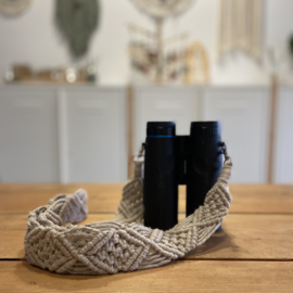 Macramé draagband voor camera of verrekijker