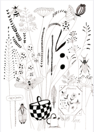 TUINZIN 🌿Oost Indische Inkt illustratie A4
