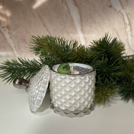 Handmade white ‘Pine’ with Jade candle