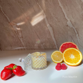 Handmade aura ’Sweet Citrus’ with Clear Quartz candle