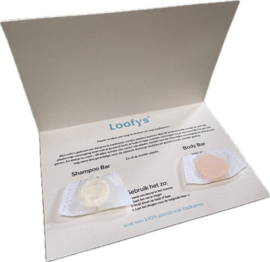 Loofy's -Paperwise vouwkaart met mini shampoo- en body bar