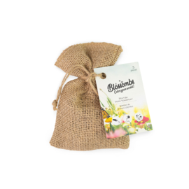 Blossombs Jute-Geschenktasche (mit 5 Samenbomben)