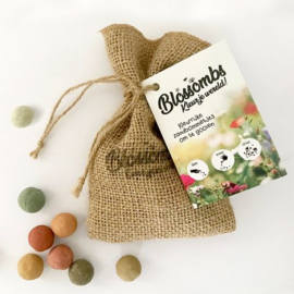 Blossombs Jute-Geschenktasche (mit 5 Samenbomben)