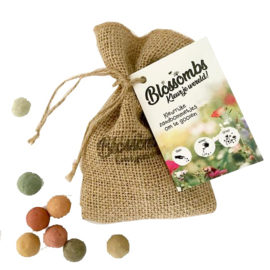 Blossombs Jute-Geschenktasche (mit 8 Samenbomben)