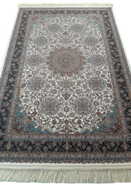 NEGIN cream-darkblue border 150x225cm