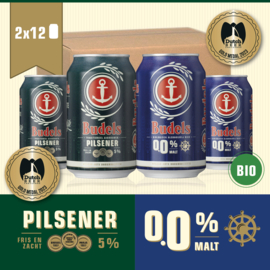 BUDELS PILSENER + 0.0% IN BLIK - 2X12X33CL