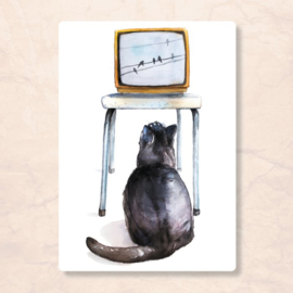 Postkaart Kat voor de TV, Zintenz