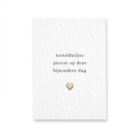 Postkaart Tortelduifjes, Pink Peach