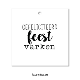 Cadeaulabel - Feestvarken - per 10 stuks