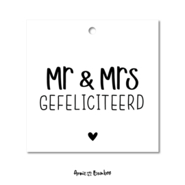 Cadeaulabel - MR & MRS - per 10 stuks