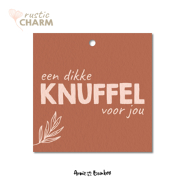 Cadeaulabel - Een dikke knuffel voor jou (Rustic Charm) - per 10 stuks