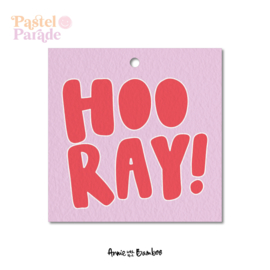 Cadeaulabel - Hooray (Pastel Parade) - per 10 stuks