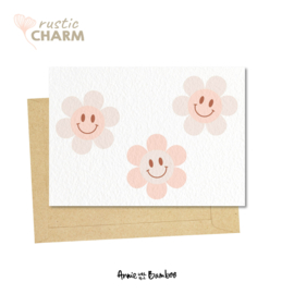 Ansichtkaarten - Smiley bloemen (Rustic Charm) - per 5 stuks