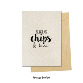 Ansichtkaarten - Slingers, chips & bier - per 5 stuks