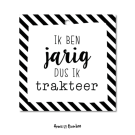 Cadeaulabel - Ik ben jarig dus ik trakteer - per 10 stuks