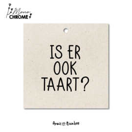 Cadeaulabel - Is er ook taart? (Monochrome) - per 10 stuks