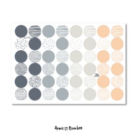 Stickervel patroon Blauw / oranje - per 5 stuks