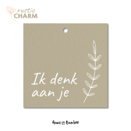 Cadeaulabel - Ik denk aan je (Rustic Charm) - per 10 stuks