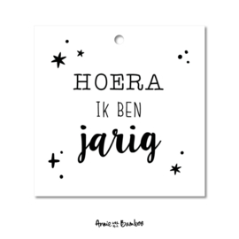 Cadeaulabel - Hoera ik ben jarig - per 10 stuks