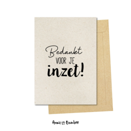 Ansichtkaarten - Bedankt voor je inzet - per 5 stuks