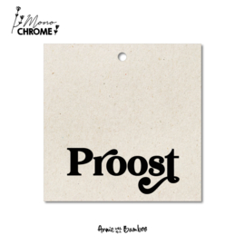 Cadeaulabel - Proost (Monochrome) - per 10 stuks