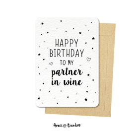 Ansichtkaarten - Happy birthday to my partner in wine - per 5 stuks