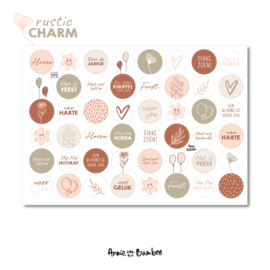 Stickervel cadeaustickers Rustic Charm - per 5 stuks