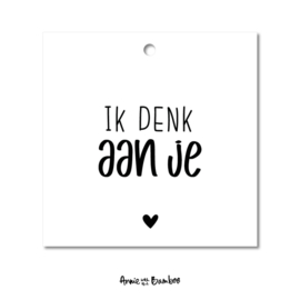 Cadeaulabel - Ik denk aan je - per 10 stuks