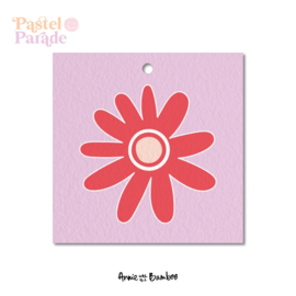 Cadeaulabel - Bloem (Pastel Parade) - per 10 stuks