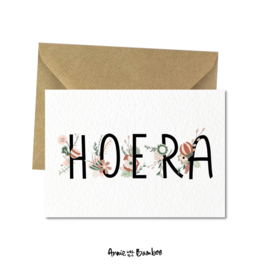 Wenskaarten - Hoera (botanisch) - per 5 stuks